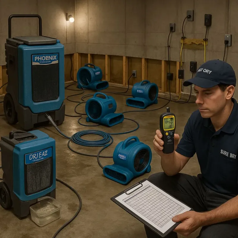 Structural Drying and Dehumidification process in Penn Hills, PA